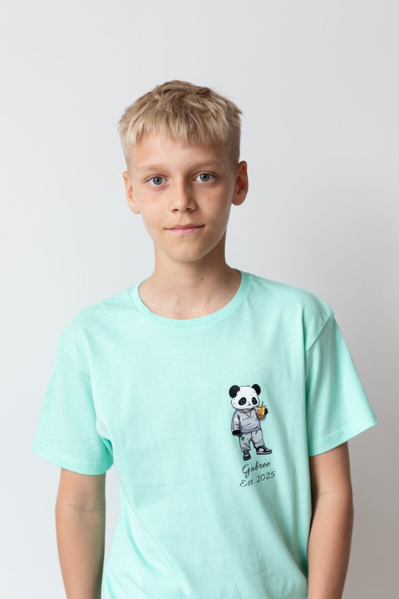 Dziecięca koszulka panda z bubble tea